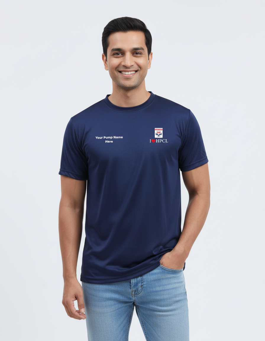 Promotional T-shirts (Dry-fit)for Iocl Bpcl Hpcl Nayara fuel Station/Petrol Pump