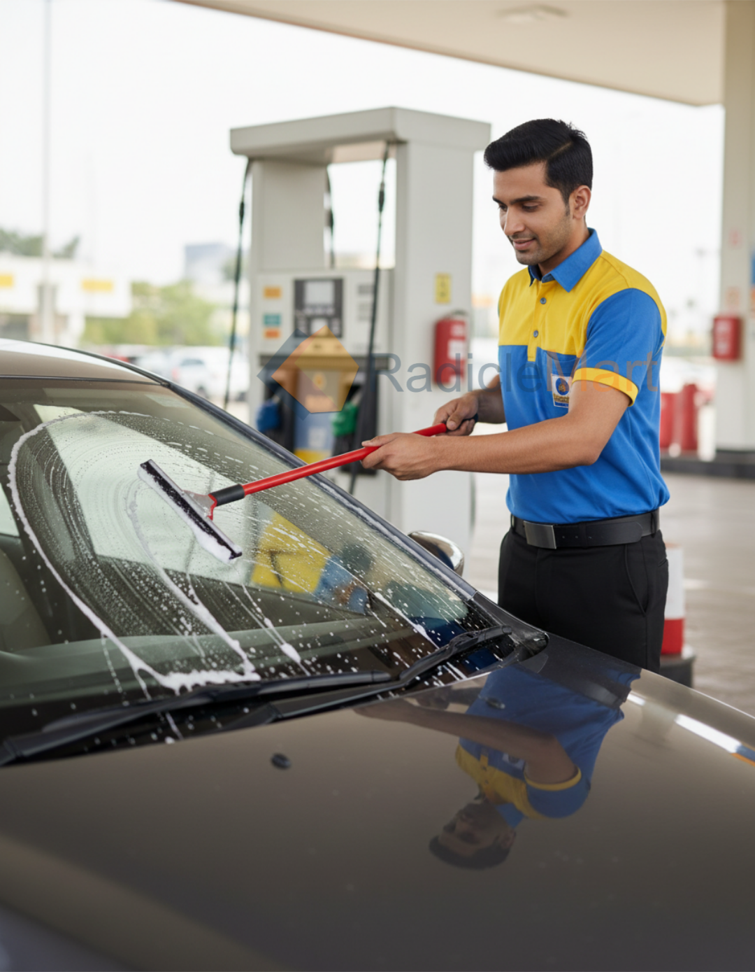 Premium Long-Handle Car Windshield Cleaning Squeegee